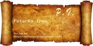 Peterka Irma névjegykártya